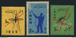 Iran 1156-1158, Hinged. Michel 1077-1079. WHO:Malaria Control 1960. Mosquito. - Iran