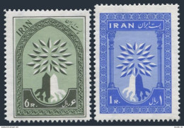 Iran 1154-1155, Hinged. Mi 1075-1076. World Refugee Year WRY-1960. Uprooted Oak. - Iran