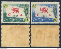 Iran 1132A-1132B,MNH.Mi 1066-1067. Centenary Of The Red Cross.Flag Red Lion,1959 - Iran