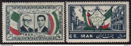 Iran 1077-1078, Hinged. Mi 996-997. Visit 1957.President Giovanni Gronchi,Italy. - Iran