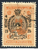 Iran 703, Used. Michel . Ahmad Shah Qajar, Arms Overprinted, 1926. - Iran