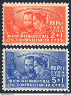 Cuba B1-B2, Lightly Hinged. Mi 156-157. Pierre & Marie Curie, Physicians, 1938. - Neufs