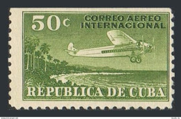 Cuba C 10,lightly Hinged, Cut. Michel 86. Air Post 1931.Airplane,Coast Of Cuba. - Nuevos