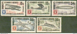 Cuba C122-C126,hinged.Michel 467-471. HAVANA-1955,Airplanes,Zeppelin,Planes. - Ungebraucht