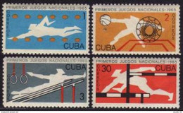 Cuba 980-983,MNH.Michel 1042-1045. National Games,1965.Swimming.Basketball, - Unused Stamps