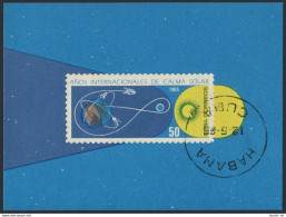 Cuba 963a, CTO. Michel Bl.26. ITU-100, Quiet Sun Year-1964-1965, Space. - Nuevos