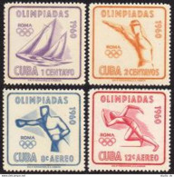 Cuba 645-646, C212-C213, MNH. Mi 669-672. Olympics Rome-1960: Yachting, Boxer, - Ungebraucht