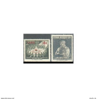 Cuba 565,C152,hinged.Michel 518-519. Scouting 1957.Campfire,Lord Baden-Powell. - Neufs