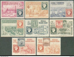 Cuba 539-542, C110-113, Lightly Hinged. Mi 446-453. 1st Postage Stamps,100, 1955 - Ungebraucht