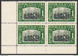 Cuba 475 Block/4, MNH. Michel 369. 50th Ann.of The Republic,1952. Famous Cubans. - Neufs