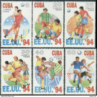 Cuba 3545-3550, 3551, MNH. World Soccer Cup USA-1994. - Unused Stamps
