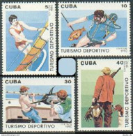 Cuba 3233-3236, MNH. Mi 3398-3401. Tourism 1990. Wind Surfing, Fishing, Hunting. - Unused Stamps