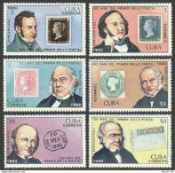 Cuba 3217-3222, MNH. Michel 3382-3387. Penny Black-150, 1990. Sir Rowland Hill. - Unused Stamps