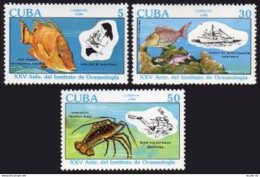 Cuba 3225-3227, MNH. Mi 3390-3392. Oceanography Institute-25, 1990. Fish, Coral, - Neufs