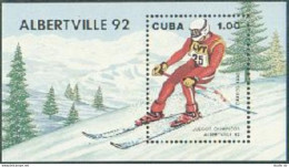 Cuba 3206, MNH. Michel Bl.119. Olympics Albertville-1992. Slalom. - Ungebraucht