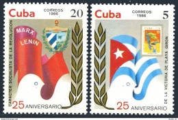 Cuba 2858-2859, MNH. Michel . Bay Of Pigs Invasion, 25th Ann. 1986. - Unused Stamps