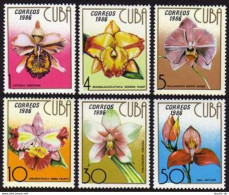 Cuba 2881-2886,MNH.Michel 3036-3041. Orchids 1986. - Nuovi