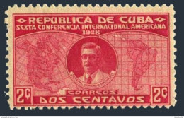 Cuba 285, Hinged. Mi 59. Pan American Conference, 1928. Gen. Gerardo Machado.Map - Ongebruikt