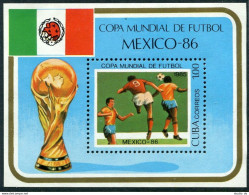 Cuba 2764, MNH. Michel 2118 Bl.88. W Orld Cup Soccer Championships Mexico-1986. - Nuovi