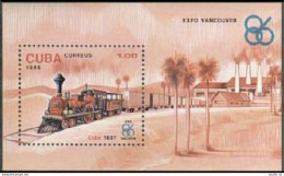 Cuba 2863-2868,2869,MNH. EXPO-1986 Vancouver.Locomotives,Sugar Train. - Nuevos