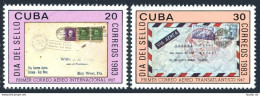 Cuba 2589-2590, MNH. Michel 2738-2739. Stamp Day 1983. Covers. - Unused Stamps