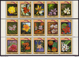 Cuba 2629-2633a,2634-2643a,MNH.Michel 2778-2792. Flowers,Birds,1983. - Nuevos