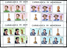 Cuba 2560-2563 Sheets,MNH.Mi 2709-2712. Chess Champion Jose Raul Capablanca,1982 - Nuevos