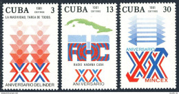 Cuba 2428-2430,MNH.Michel 2577-2579. State Institutions,1981.Sports,Radio Havana - Neufs