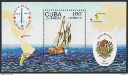 Cuba 2447, MNH. Michel 2596 Bl.70. ESPAMER-1981, Packet Boat. - Unused Stamps