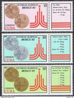 Cuba 2366-2368,MNH. Olympics Moscow-9180,Victory Of Cubans Athletes.Medals. - Neufs