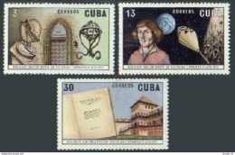 Cuba 1799-1801, 1802, MNH. Mi 1874-1876, Bl.41. Nicolaus Copernicus-500, 1973. - Unused Stamps
