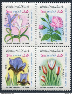 Iran 2259 Ad Block,MNH. Michel 2201-2204. Now Rooz-New Year 1987. Flowers.Roses. - Irán