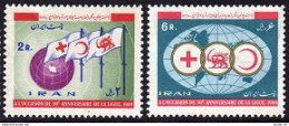 Iran 1536-1537, MNH. Michel 1451-1452. League Of Red Cross Societies-50, 1969. - Iran
