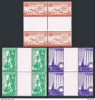 Syria UAR C6-C8 Gutter Block/4, MNH. Mi 9-11. Damascus Intl Fair, 1958. Minaret. - Syria