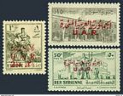 Syria UAR 20,33-34,hinged.Michel 47-49. Overprinted,1959. Farmworker, Buildings. - Syrie