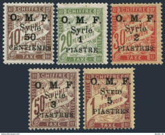 Syria J9-J13,hinged.Michel P10-P14. Postage Due Stamps 1921-1922.Surcharged. - Syrien