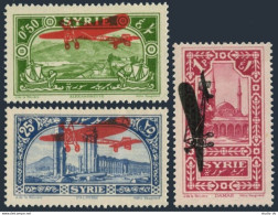 Syria C34-C37,lightly Hinged.Michel 313-314,317. Air Post 1929.Views Overprinted - Syrie