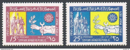 Syria 585-586, MNH. Mi 1160-1161. Labor Day May I, 1971. Workers Memorial. - Syrie