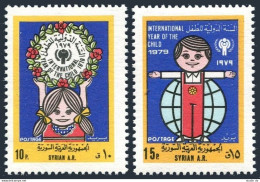 Syria 854-855, MNH. Michel 1433-1434. Year Of Child IYC-1979. Girl, Boy, Globe. - Syria