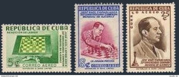 Cuba C44-C46,hinged.Michel 297-299.Jose Raul Capablanca,World Chess Titlist.1951 - Neufs