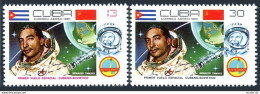 Cuba C324-C325, MNH. Michel . 1st Soviet-Cuban Joint Space Flight, 1980. - Unused Stamps
