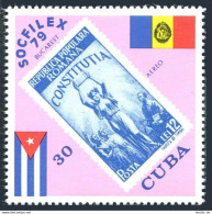Cuba C322, MNH. Michel 2436. SOCFILEX-1979, Bucharest, Flags, Stamp. - Unused Stamps