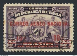 Cuba C3, Used. Michel 79. Air Post 1930.Surcharged In Red CORREO AEREO NATIONAL. - Unused Stamps