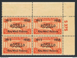 Cuba C30 Block/4, MNH. Mi 155. Flight Key West-Havana By Domingo Rosillo. 1938. - Neufs