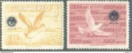 Cuba C209-C210,lighly Hinged. Stamp Day 1960.Wood Duck,Herring Gulls.Post Horn. - Unused Stamps