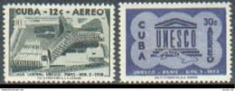 Cuba C193-C194, MNH. Michel 611-612. UNESCO, Headquarters In Paris, 1958. - Nuevos