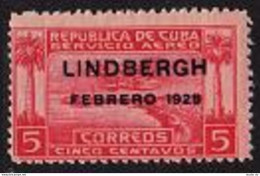 Cuba C2, MNH. Michel 68. Air Post 1928. Seaplane Over Havana Harbor/LINDBERGH. - Nuevos