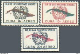 Cuba C169-C171,MNH.Michel 554-556. United Nations Day 1957,Map,emblem. - Nuevos
