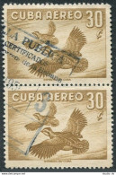 Cuba C142 Pair, Used. Michel 502. Quail, 1956. - Neufs