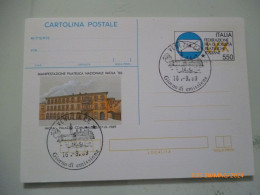 Cartolina Postale "MANIFESTAZIONE FILIATELICA  NAZIONALE IMOLA '89 "  1° Giorno Di Emissione 1989 - 1981-90: Storia Postale